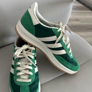 Adidas Green & White Retro Runner Sneakers